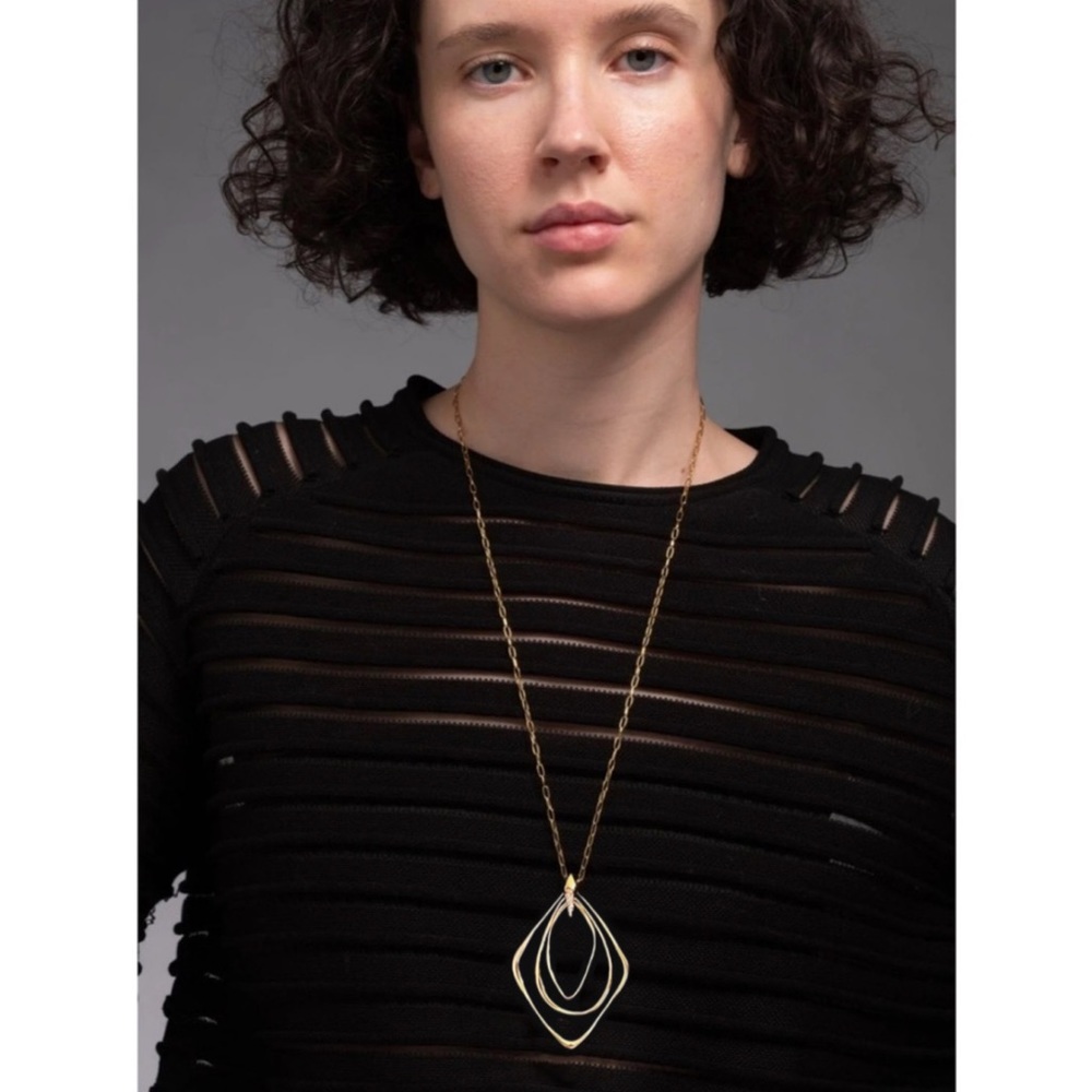 ALEXIS BITTAR • Gold Encrusted Orbiting Pendant Necklace - Picture 2 of 5